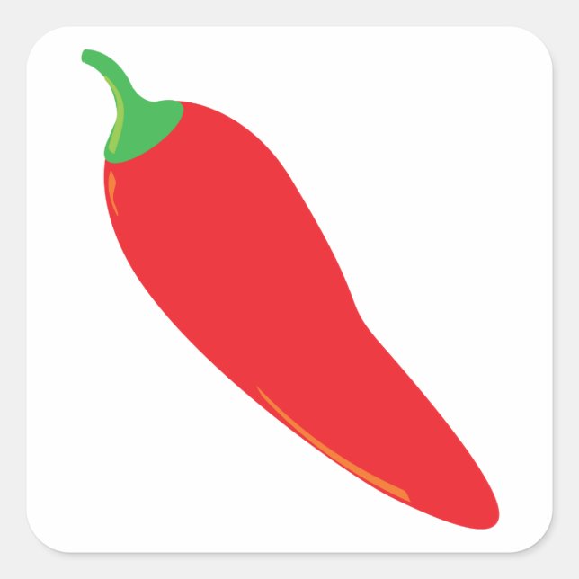 Red Hot Chili Pepper Quadratischer Aufkleber (Vorderseite)