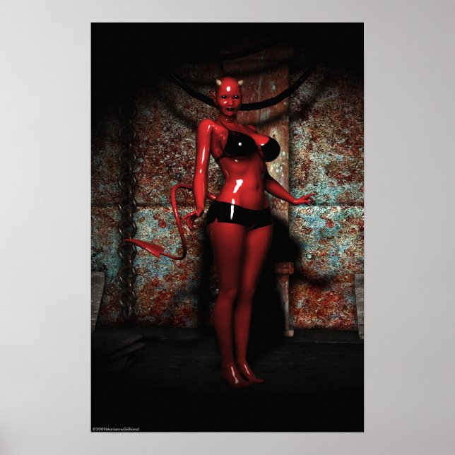 Red Hot Devil Woman Pin-Up Poster (Vorne)