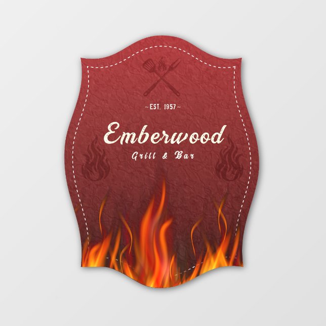 Red Hot Grill Window Cling Fensteraufkleber (Blatt)