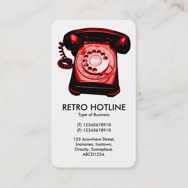 Red Hot Line - White Visitenkarte (Vorderseite)