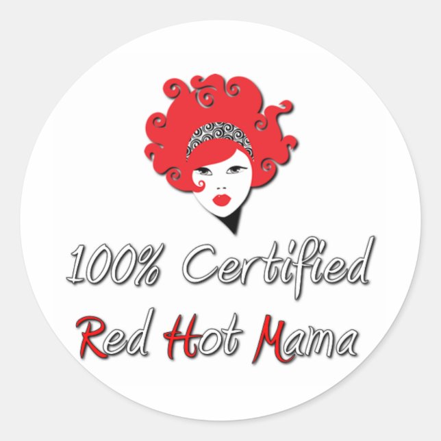 Red Hot Mama Runder Aufkleber (Vorderseite)