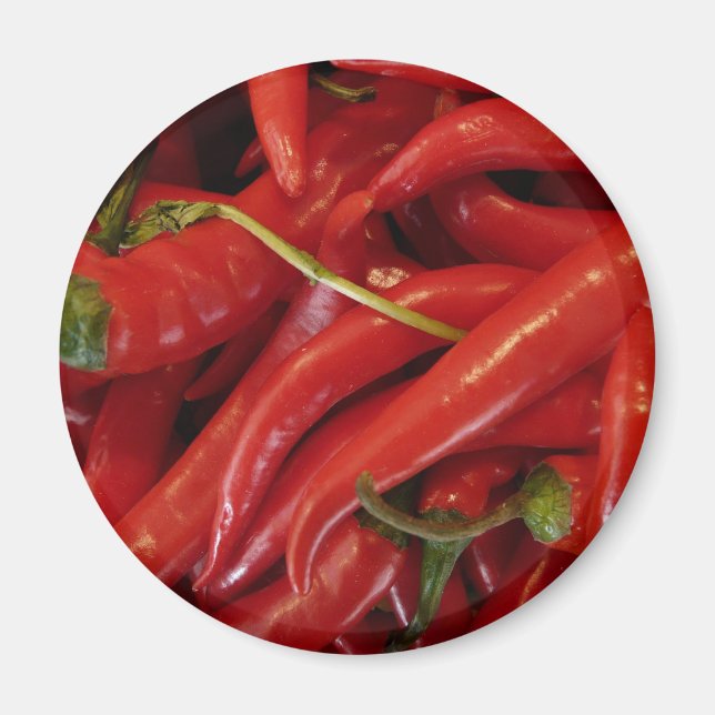 Red Hot Paprikaschoten Magnet (Vorne)