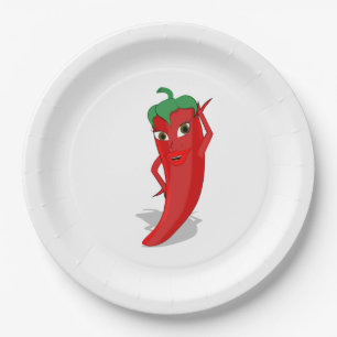 Red Hot Pepper Diva Classic Pappteller