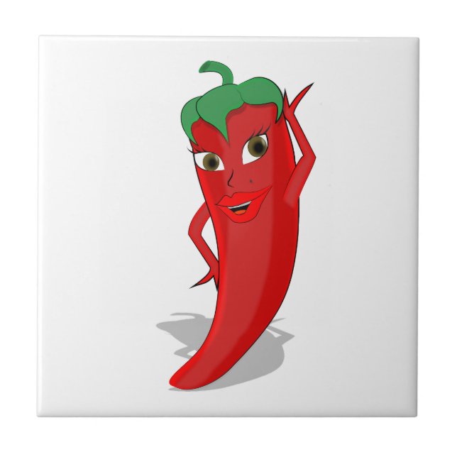 Red Hot Pepper Diva Fliese (Vorderseite)