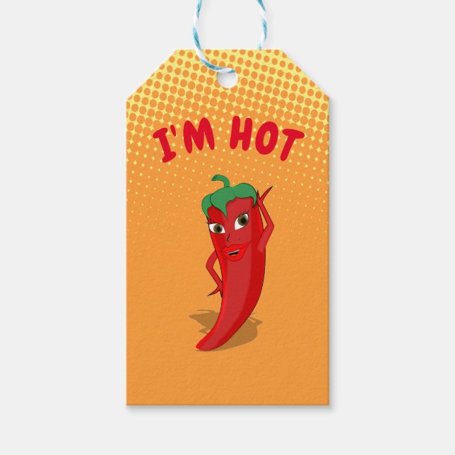 Red Hot Pepper Diva Gradient Geschenktasten Geschenkanhänger (Vorderseite)