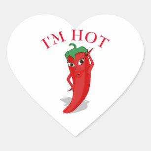 Red Hot Pepper Diva Herz-Aufkleber