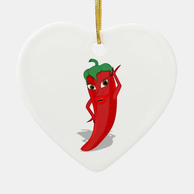 Red Hot Pepper Diva Keramik Ornament (Vorne)