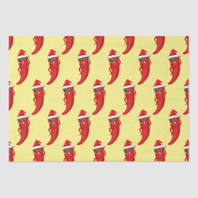 Red Hot Pepper Diva mit Santas-Hut Seidenpapier (Vorderseite)
