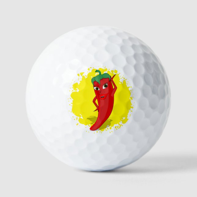 Red Hot Pepper Diva Paint Spritzer Golfball (Vorderseite)