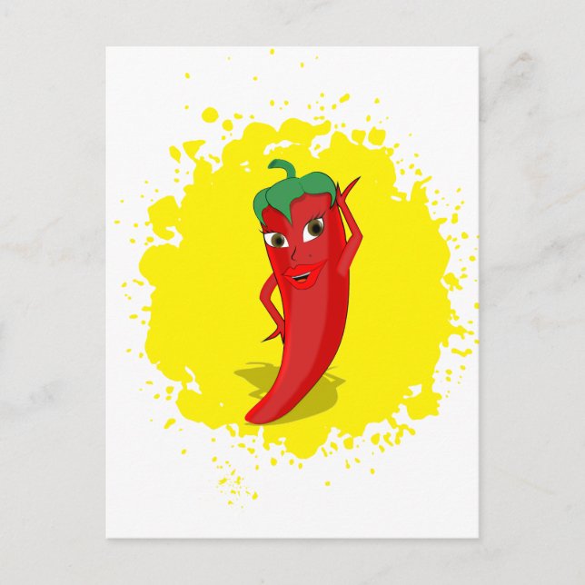 Red Hot Pepper Diva Paint Spritzer Postkarte (Vorderseite)