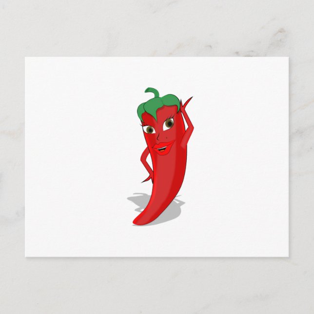 Red Hot Pepper Diva Postkarte (Vorderseite)