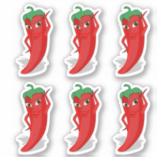Red Hot Pepper Diva Prints Aufkleber