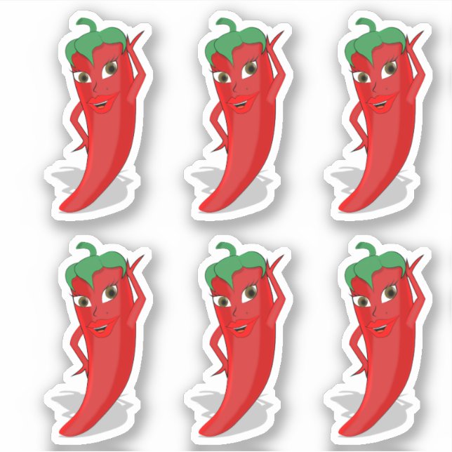 Red Hot Pepper Diva Prints Aufkleber (Vorderseite)