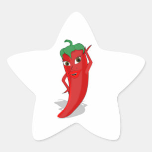 Red Hot Pepper Diva Stern-Aufkleber