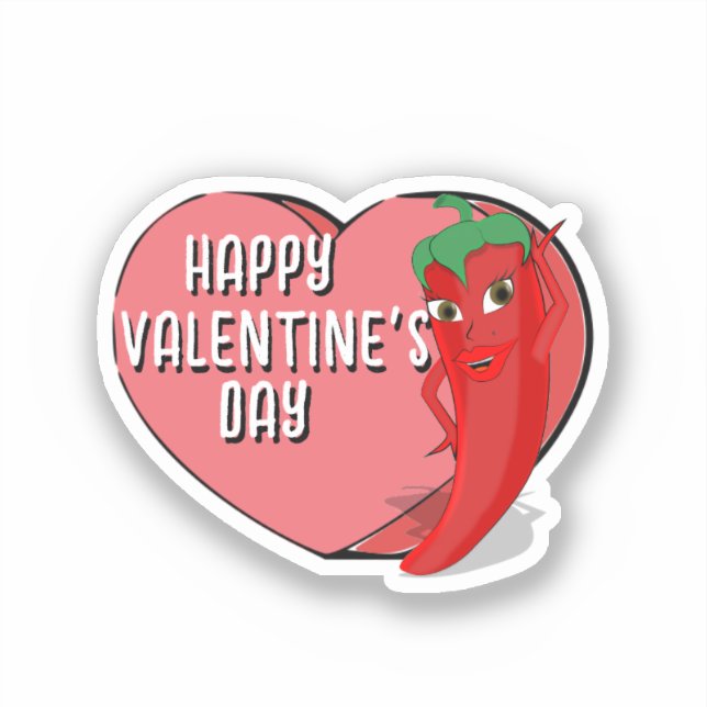 Red Hot Pepper Diva Valentines Aufkleber (Vorderseite)
