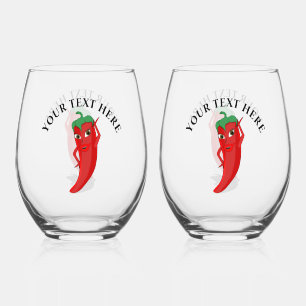 Red Hot Pepper Diva Weinglas Ohne Stiel