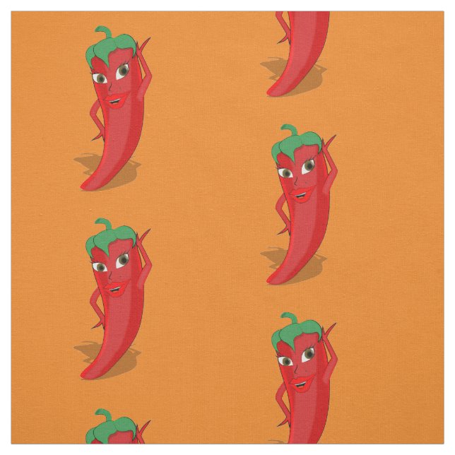Red Hot Pepper Diva Zeichnend Muster Stoff (Muster)