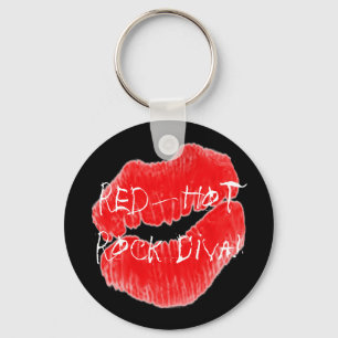 Red Hot Rock Diva Lippen Schlüsselanhänger