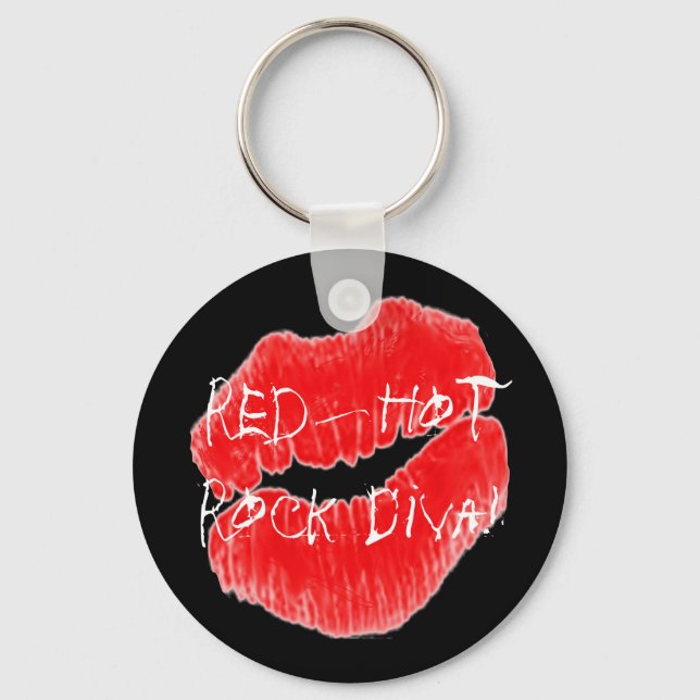 Red Hot Rock Diva Lippen Schlüsselanhänger (Vorderseite)