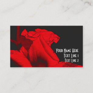 Red Hot Rosenknospe Floral Art Business Card Visitenkarte