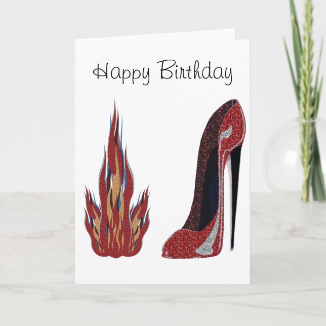 Red Hot Stiletto Shoe Art Karte (Vorderseite)