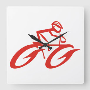 Red Hot Wheels Wall Clock Quadratische Wanduhr