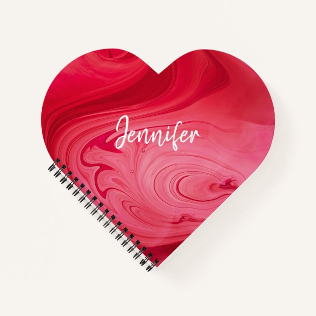 Red Hot Wirbel Personalisiert Notebook Notizbuch (Vorderseite)