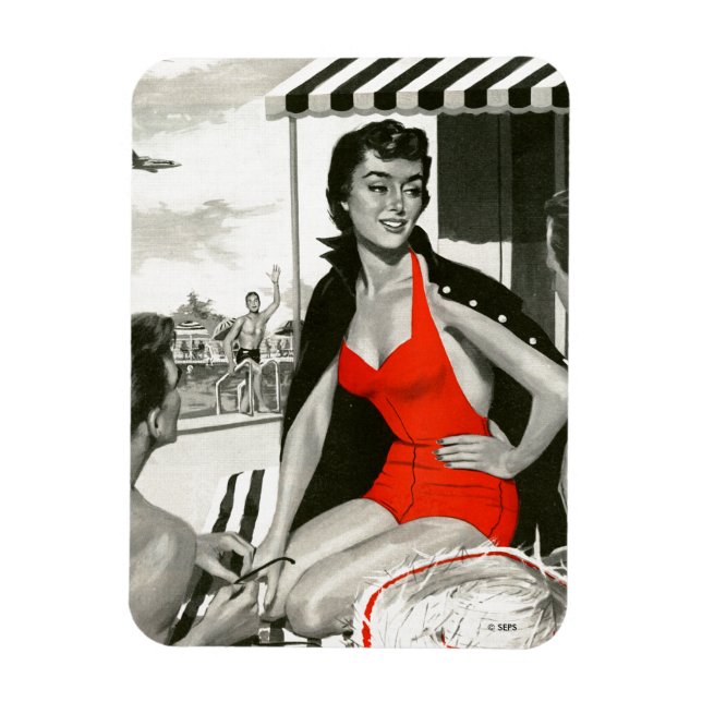 Red Hot Woman Magnet (Vertikal)