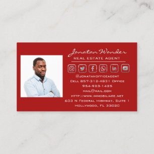 Red House Social Media Logo Real Anwesen Agent Visitenkarte