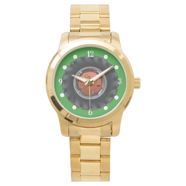 Red Hub Tractor Tire Watch Armbanduhr (Vorderseite)
