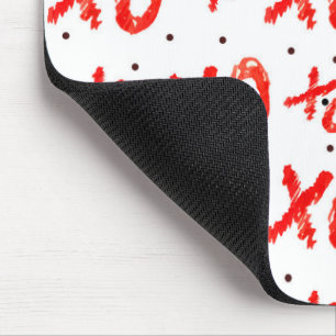 Red Hugs and Kisses Pattern Mousepad