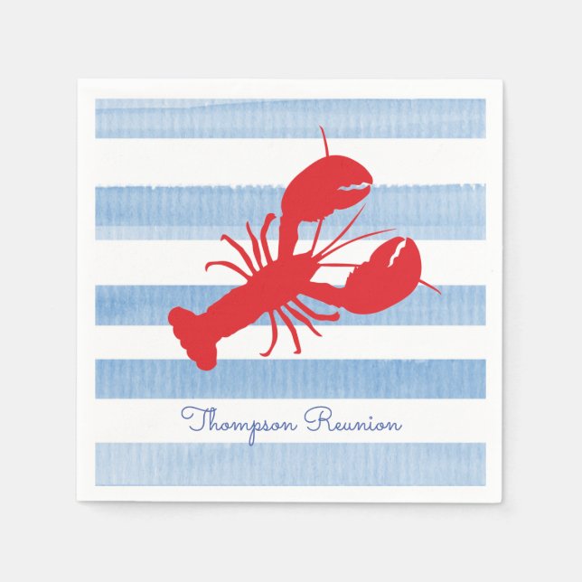 Red Hummer NAME Wiedersehen Stripes Blue White Pre Serviette (Vorderseite)