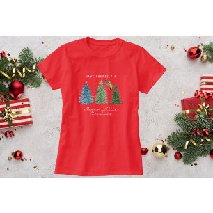 Red Hummingbird Weihnachtsfest T - Shirt mit Bäume