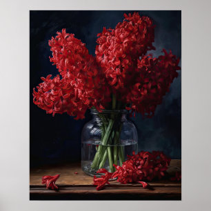 Red Hyacinth Blume Art Print Poster