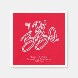 Red I Do GRILLEN Wedding Napkins Serviette