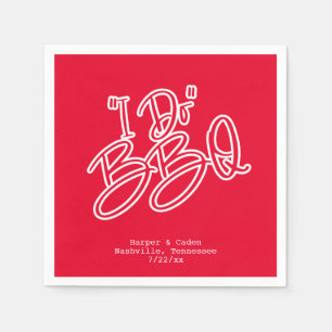 Red I Do GRILLEN Wedding Napkins Serviette