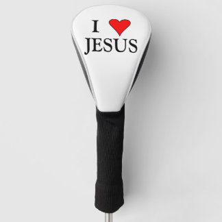 Red I HEART JESUS Golf Headcover