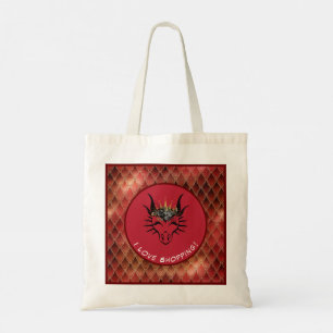 Red I Love Shopping Dragon Head & Scales Sac fourr