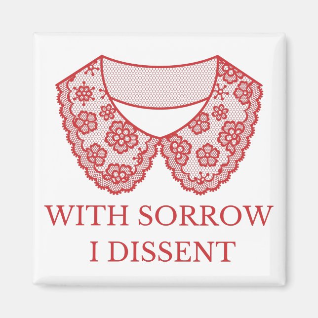 Red I trotzige Spitze Collar Abortion Ban Protest Magnet (Vorne)