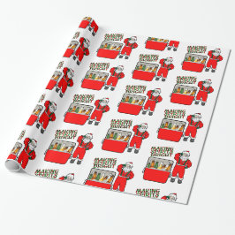 Red Ice Brust mit Bier und Santa Geschenkpapier