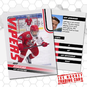 Red Ice Hockey Trading Card Telefonnummerkarte