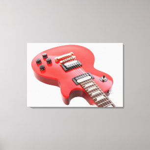 RED ICONIC ELECTRIC GUITAR 24x36 Leinwanddruck
