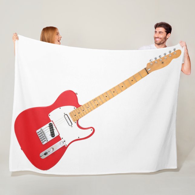 RED ICONIC ELECTRIC GUITAR FLEECEDECKE (Beispiel)