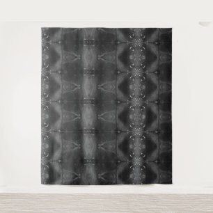Red Ikat Tox Black & White Wandteppich
