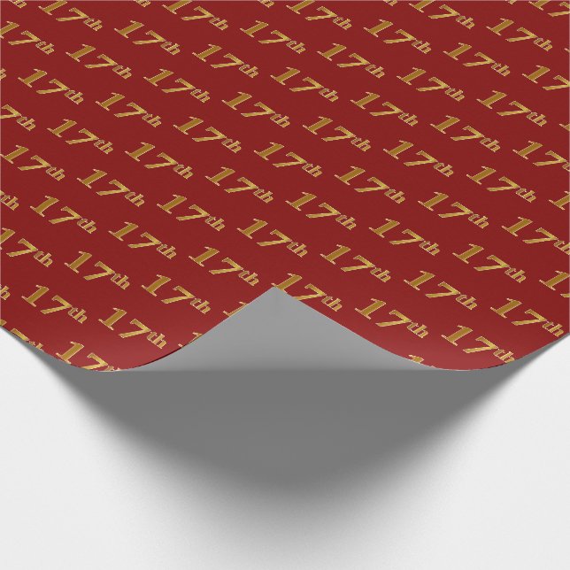 Red, Imitate Gold 17. (siebzehnte) Veranstaltung Geschenkpapier (Ecke)
