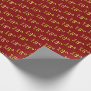 Red, Imitate Gold 18. (Achtzehnte) Veranstaltung Geschenkpapier