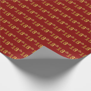 Red, Imitate Gold 18. (Achtzehnte) Veranstaltung Geschenkpapier