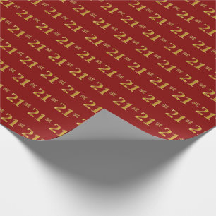 Red, Imitate Gold 21. (21.) Event Geschenkpapier