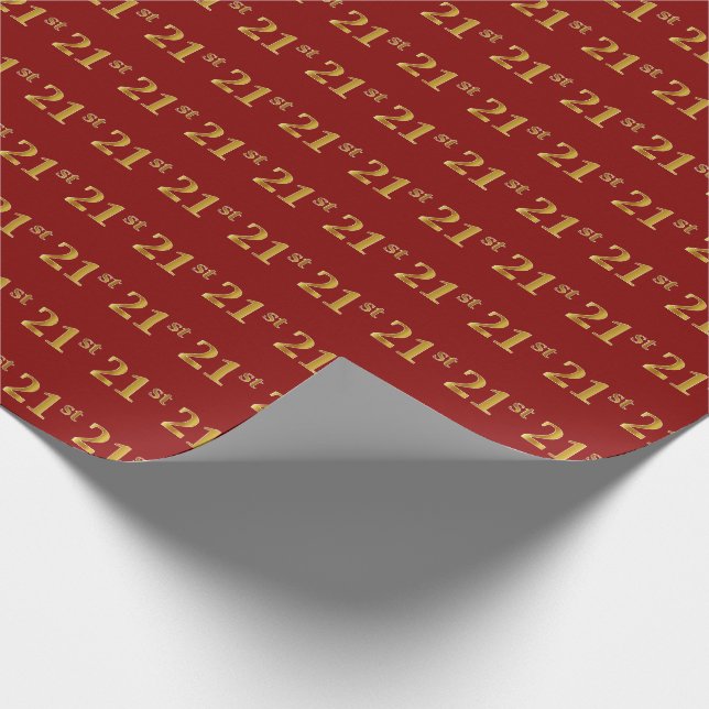 Red, Imitate Gold 21. (21.) Event Geschenkpapier (Ecke)