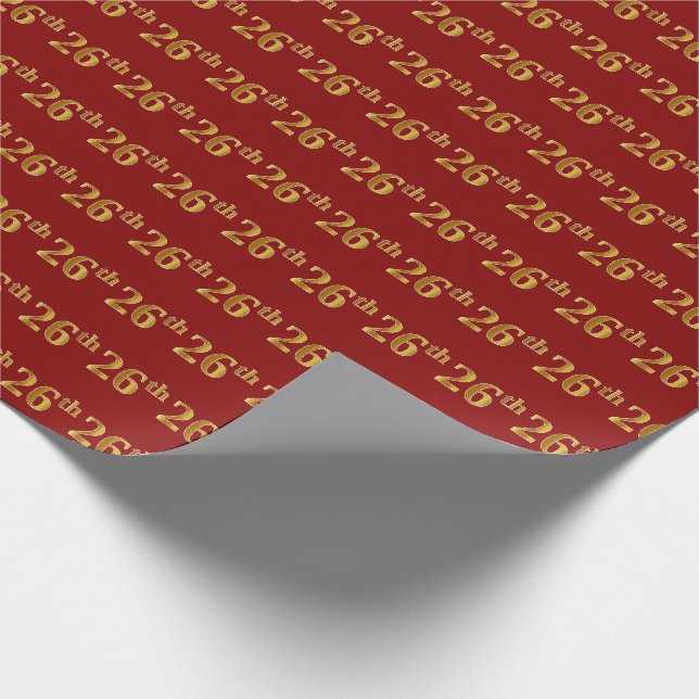 Red, Imitate Gold 26. (26.) Veranstaltung Geschenkpapier (Ecke)